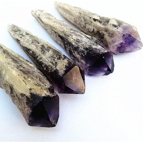1Pcs Natural amethyst original stone ornaments scepter amethyst backbone crystal ore wool specimens healing energy stone