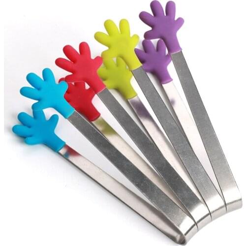 1pc Stainless Steel Food Tong Creative Silicone Food Clip Multifunction BBQ Baking Tools Kitchen Gadgets Buffet Restaurant Clips