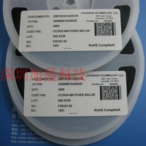 100% New Original 2450BM15A0002E 2.4G Bluetooth Antenna Balanced Filter SMD