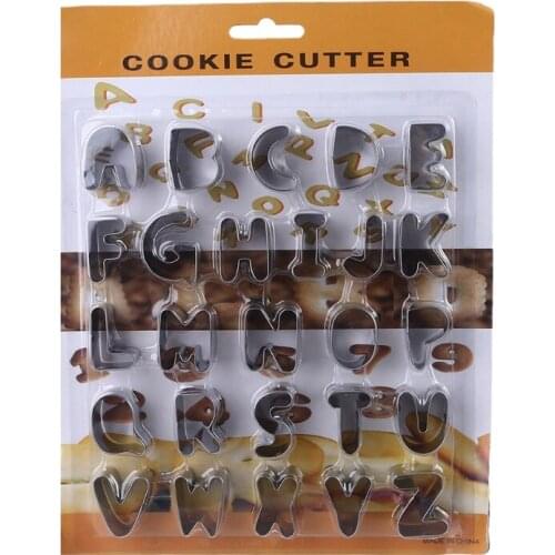 33pcs Stainless Steel Russian Alphabet Letter Cookie Cutters Mold Biscuit Fondant Cutter Cake Decorating Mould N7MB