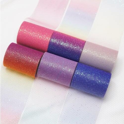 75mm 10Yard Golden Dotted Tulle Glitter Ribbon Organza Mesh Fabric Belt DIY Craft Accessories Hair Clip Bow Cake Topper Supplies