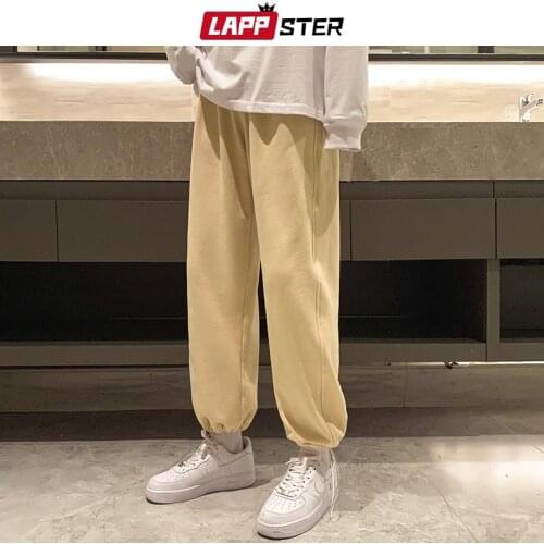 LAPPSTER Men Baggy Harajuku Japanese Streetwear Sweat Pants 2021 Mens Korean Fashion Hip Hop Pants Male Vintage Causal Joggers