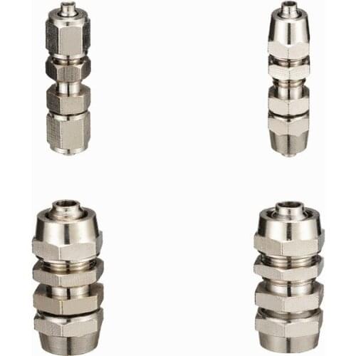 Quick Connector Pipe Diameter 4 6 8 10 12 14 16mm Copper Nickel Plated Pu Tube Connecting Interface Fitting,FL21071