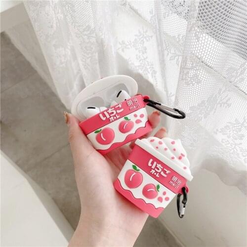 Kawaii Peach Ice Cream Headset Cover for Airpods Pro Strawberry Wireless Earphone Case Accessories for Airpods 12 Box