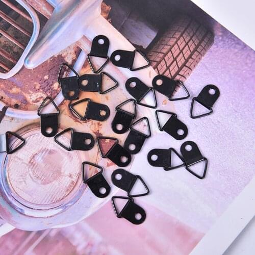 20pcs Black Triangle D-Ring Hanging Oil Painting Mirror Picture Frame Hanger Art Work Photo Wall Hook with screws