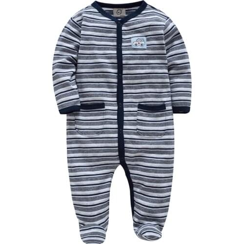 Baby Footies Striped Baby Boy Clothing Long Sleeve Winter Kids Clothes New Born Recien Nacido Sleeping Jumpsuit Pajamas