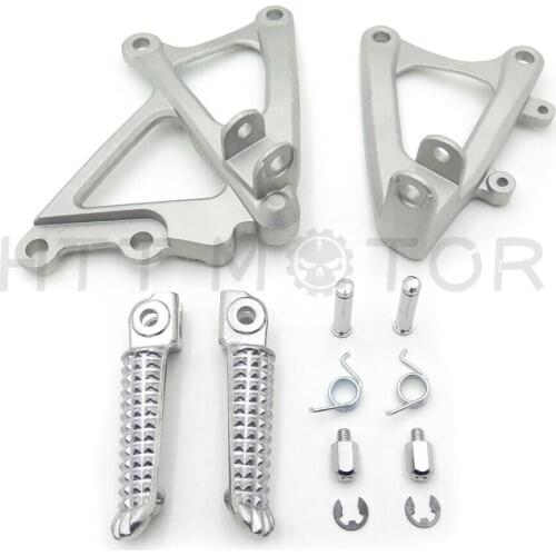 For YAMAHA YZF R1 2009 2010 2011 Front Rider Footpegs Pedals Brackets Set CNC Aftermarket free shipping motorcycle parts SILVER