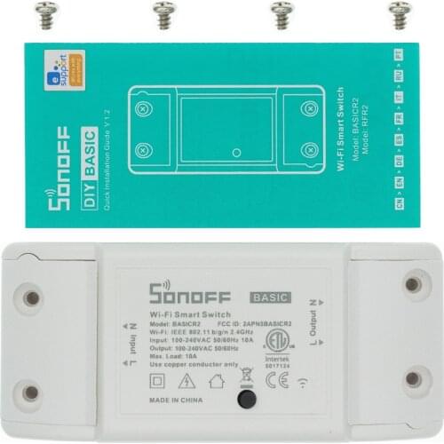 Sonoff Basic R2 Wifi DIY Smart Wireless Remote Control Switch Smart Home Light Module Work with Alexa Google Home eWeLink 10pcs