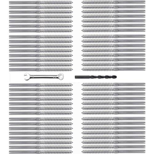 JFBL Hot 30 Pairs Swage Lag Screws Left & Right for 1/8 Inch Cable Railing Stainless Steel T316 Stair Decking Railing Hardware D