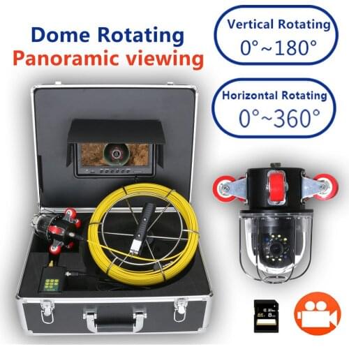 Pipe Inspection Video Camera Drain Sewer Pipeline Industrial Endoscope support DVR Video recording 360 Degree Rotating Camera