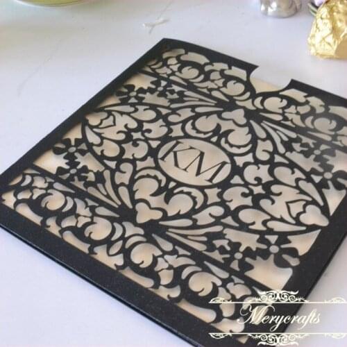 MR045 Classical Delicate Customizable Letters Wonderful Party Supplies Card Laser Cut Wedding invitation Card