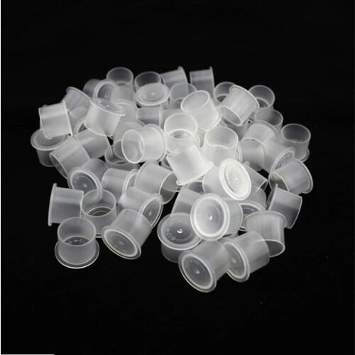 100 PCS 17*14mm Top Hat Style Tattoo Ink Cups White Plastic Disposable Ink Caps For Tattoo Ink