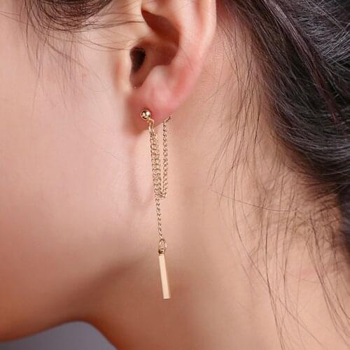Korean Long Earrings For Women Gold Silver Color Earing Drop Earings Jewelry Oorbellen Pendientes Fashion Tassel Earrings A104