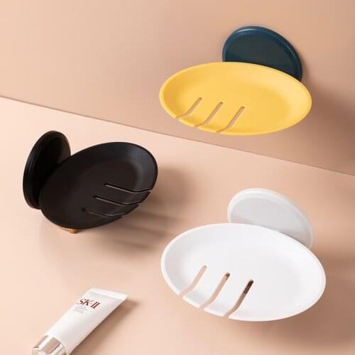 Soap Box Wall-mounted Drain Soap Dish Tray Bathroom Storage Holder Rack Kithchen Organizer