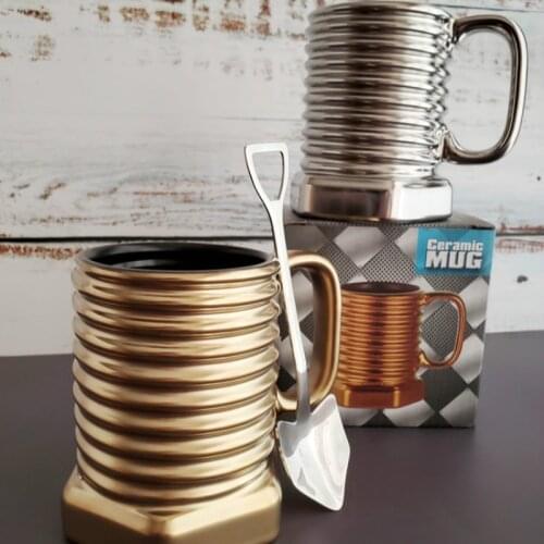 Creative screw-shaped Mug Ceramic coffee Cup Unique Shape Water Cup Home Kitchen Office Milk Cup For Student Man Holiday gift