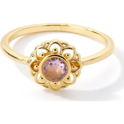 Simple Cute Stainless Steel Flower Shape Finger Ring For Women Girls Gold Silver Color Rings Elegant Jewelry Wedding Party Gift