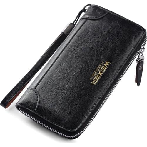 Fashion Men Wallet Purse Long Card Holder Leather Wallet Men Brand Casual Clutch Bag Male High Quality Zipper Coin Purse for Men
