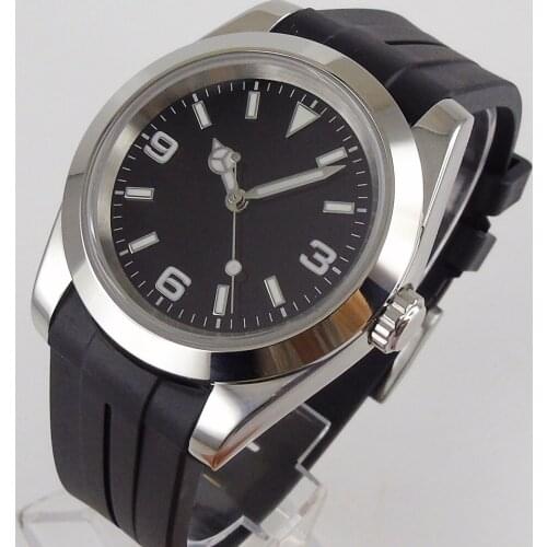 40mm Sterile Dial Sapphire Glass Date Rubber Bracelet Polished Bezel NH35A MIYOTA 8215 Automatic Movement Mens Watch
