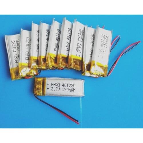 Lot 10 pcs 401230 3.7V 120mAh Lipo Lithium Polymer Rechargeable Battery for MP3 bluetooth speaker smart watch headset