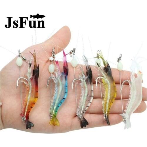 Fantanstic 9.5cm 6.5g Luya Silicone Shrimp Soft Lure Set 5 Pcs Artificial Baits Eco-Friendly Sea Fishing Freshwater Cebo N0435