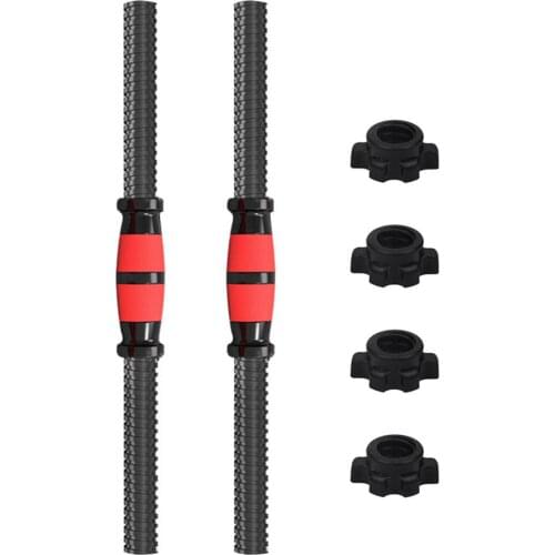 Dumbbell Bar Connecting Steel Tube Set With Non-Slip Grip Barbell Bar 2 Fixing Rings Easy To Disassemble For Gym Home Sport