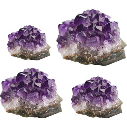 Natural Amethyst Quartz Geode Druzy Cluster Specimen Gem Spiritual Lucky Amethyst Bookends Crystal Agate Stone Rocks