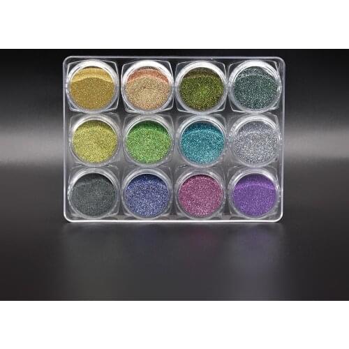 Wholesale bulk glitter eco friendly nail glitters set 12 jars extra fine glitter for craft Halloween nail Art Decoration Kit