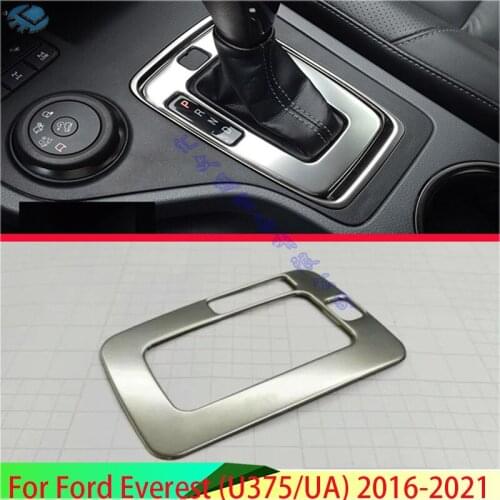 For Ford Ranger2015-2018 Stainless Steel Gear Shift Panel Center Console Cover Trim Frame Car Styling Sticker