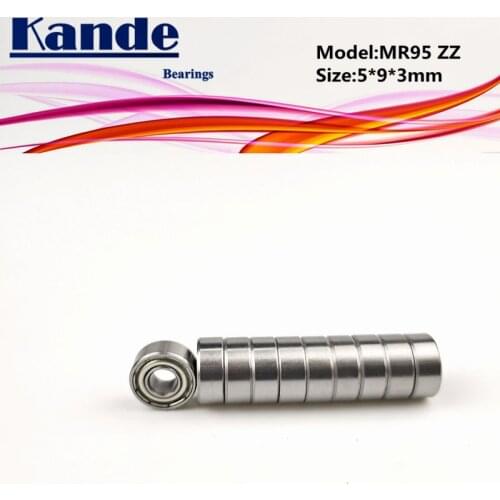 Kande Bearings 10pcs MR95ZZ 5x9x3 MR95 Miniature Ball Bearing MR95 ZZ