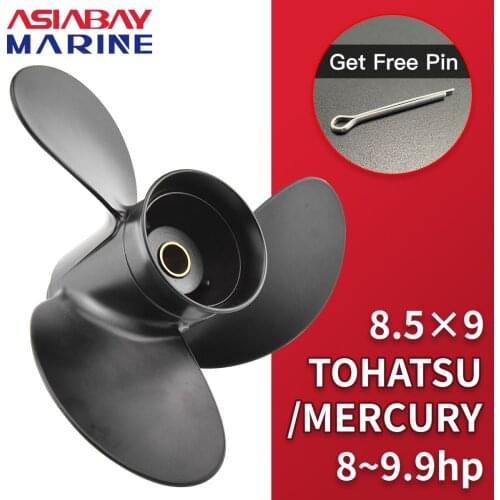 For Tohatsu Mercury 8hp 9.9hp Outboard Propeller 8.5*9 Boat Ship Aluminum Alloy Screw 3 Blade 12 Spline Marine Engine Part
