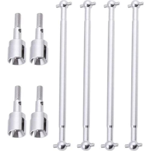 RISE-08029 Dogbones 89.5mm & Stub Wheel Axle 02033 Drive Shaft for 1/10 Redcat HSP Exceed RC Car Truck Replacement Silver