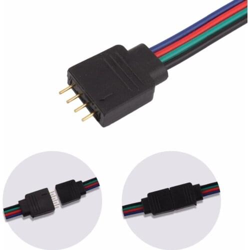 [Seven Neon]Free Shipping wholesale 9cm 4pin 10mm PCB board female connector Wire Cable For SMD 5050/3528 RGB LED Strip light