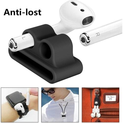 For Apple AirPods Anti-lost Strap Silicone Case Cover Skin Stand Holder Protective Wraps Earphones Accessories