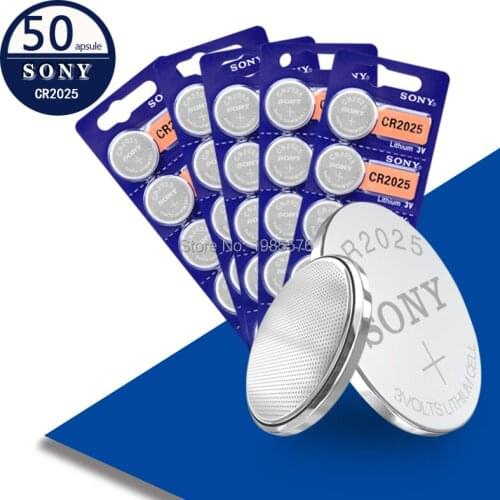 Sony original brand 50pc cr2025 ECR2025 BR2025 DL2025 KCR2025 LM2025 3v button battery coin lithium battery for watch