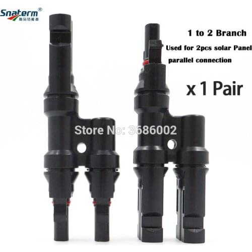 T/ Y Branch Connector 1 to 2 Solar PV Branch Connector T Branch 2 to 1 Connector Male Female Adapter For Solar system connection