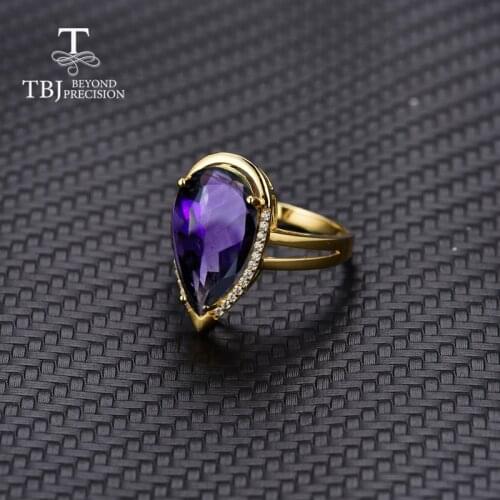 Africa amethyst ring natural gemstone in 925 sterling silver simple shiny jewelry for women party or daily wear