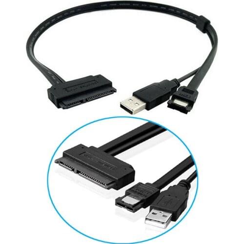 50CM SATA 22 Pin to eSATA 2.5" HDD Hard Disk Drive Data Cable USB A Male + Esata Male to SATA Female Adapter