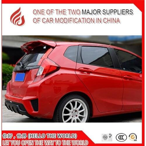 High quality ABS black white or primer unpainted color car car rear roof spoiler with light for fit 2014- 2018