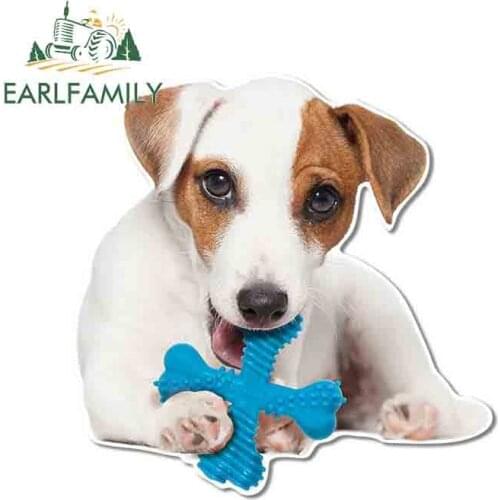 EARLFAMILY 13cm x 13cm For Jack Russell Terrier Funny Car Stickers DIY Vinyl Material Decal Car Accessories Scratch-Proof Decor