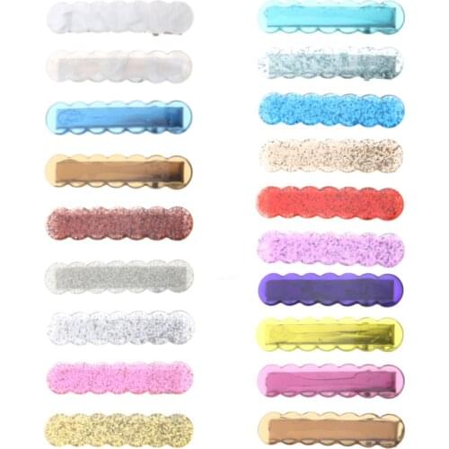 Mi Dairy Brand Scallop Clip Solid Colour Transparent Hairpin Acrylic Factory Outlet Glitter Barrettes Hair Accessories For Women