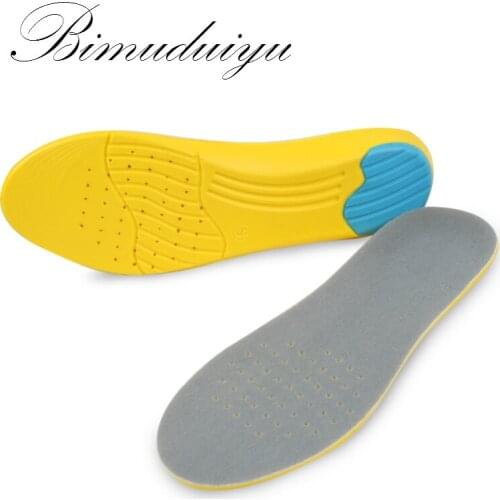BIMUDUIYU Women Men Shoes Pad Velvet + stretch PU Breathable Absorb Sweat Shockproof Silicone Running Basketball Insoles