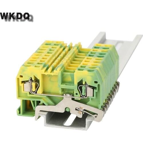 10pcs 280-907 Equivalent to Ground Din Rail Spring Clamp Terminal Block PE With The Same Shape to Universal Connector
