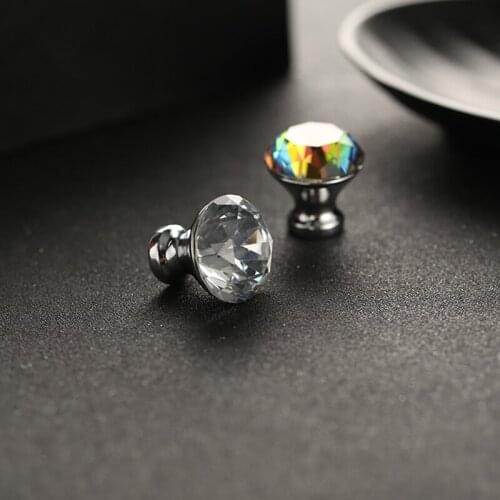 10pcs Modern Continental Simple Crystal Diamond Handle Small Hole Hardware Cabinet Drawer Wardrobe Door Put Hand In Yz1006