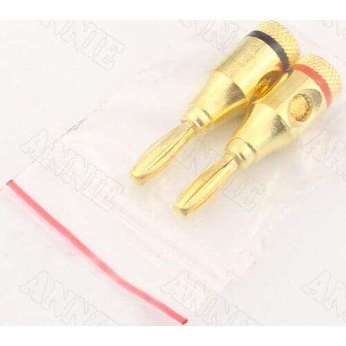 100pcs/lot Solderless Speaker Horn Wire Socket Large Gold Plated For Budweiser Banana Plug Connector
