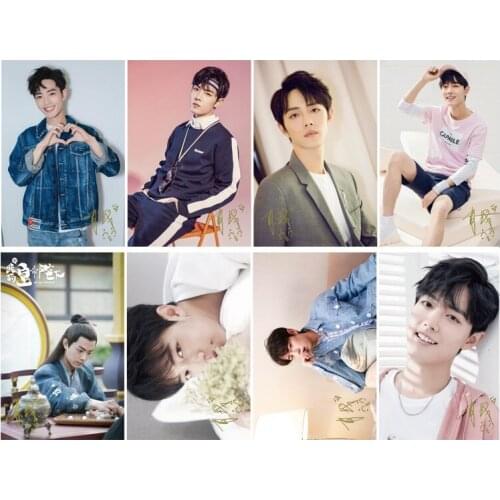 16 piece Xiao Zhan Photos Posters China Male Artist Art Music Singer Photo Picture Wall Posters Christmas New Year Birthday Gift