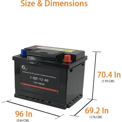 Lifepo4 12v 60ah car battery charger jump starter auto battery Lithium ion car starter battery