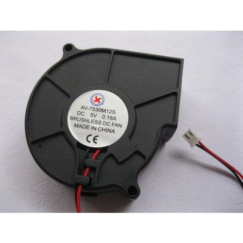1 Pcs Brushless DC Cooling Blower Fan 7530S 5V black