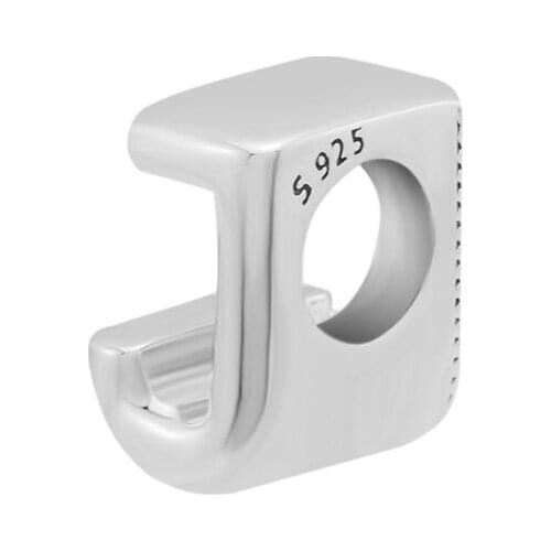 Letter J Charm 100% 925 Sterling Silver 26 Alphabet A-Z Beads for jewelry Making Fit Charms Bracelet DIY free shipping 02LE017J