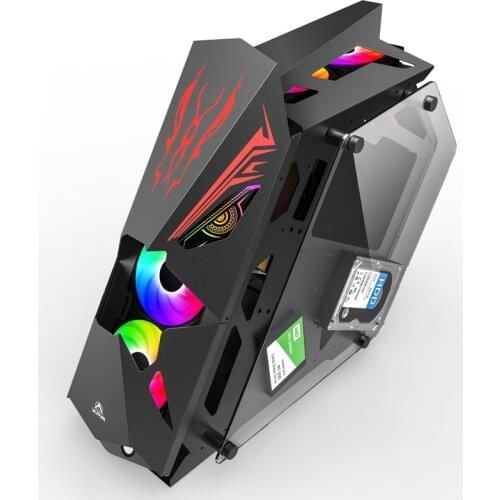 Computer case Kun Desktop electromechanical competition panoramic side-through tempered glass Internet cafe special-shaped case