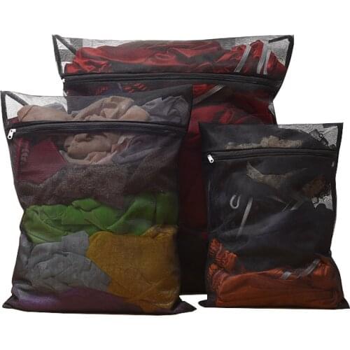 Black Laundry Bag Nylon Mesh Net Polyester Shirt Underwear Washing Bag Washing Machine Special Storage Mesh Washing Bag